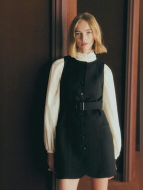 Sezane Redais Dress Black Size 2 NWT